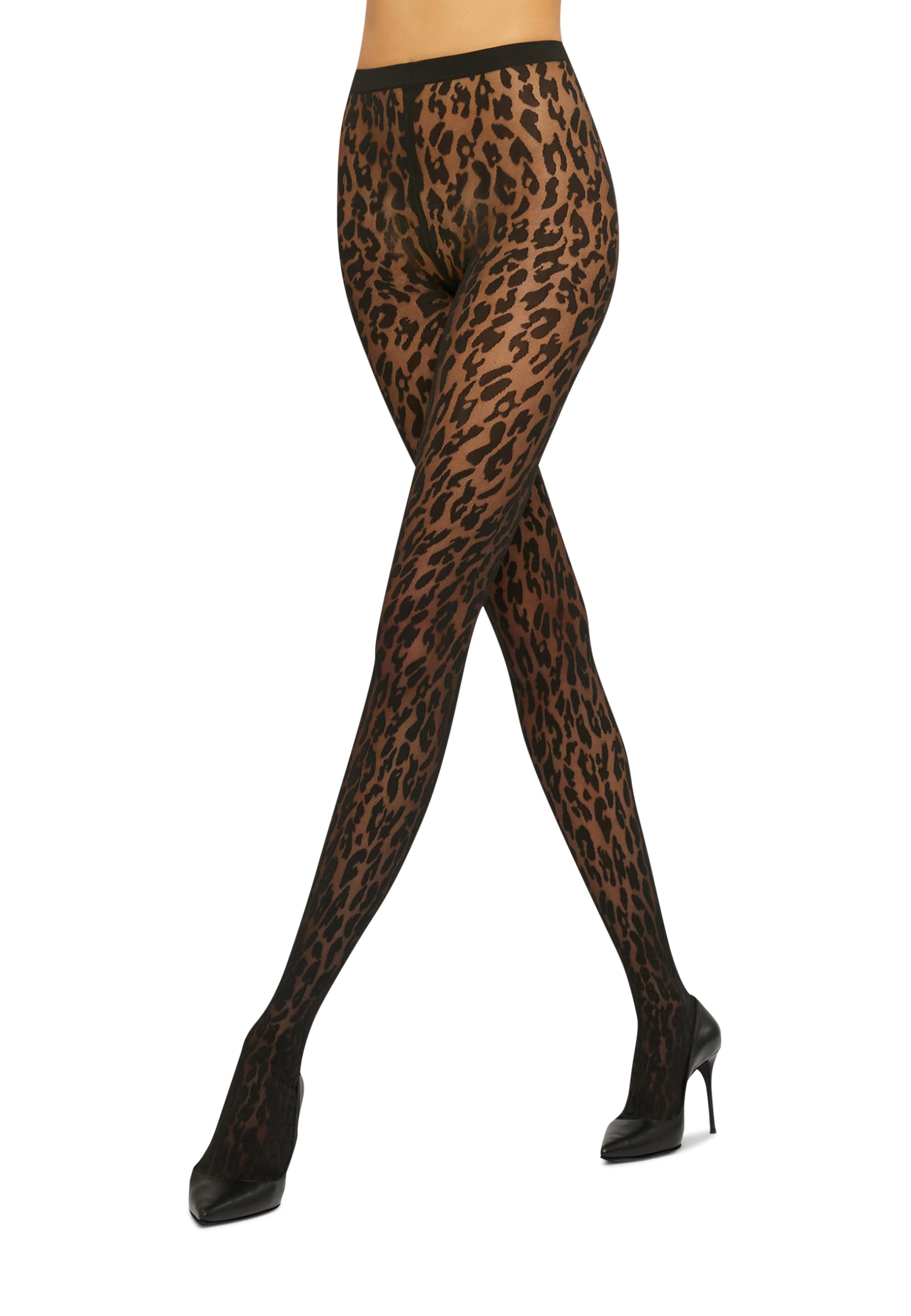 Wolford Leo collant 20 denari nero motivo leopardato
