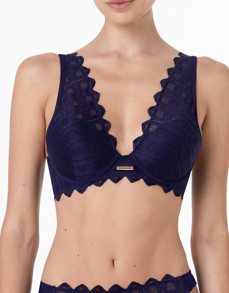 Lovable L'Allure reggiseno push-up viola scuro in pizzo