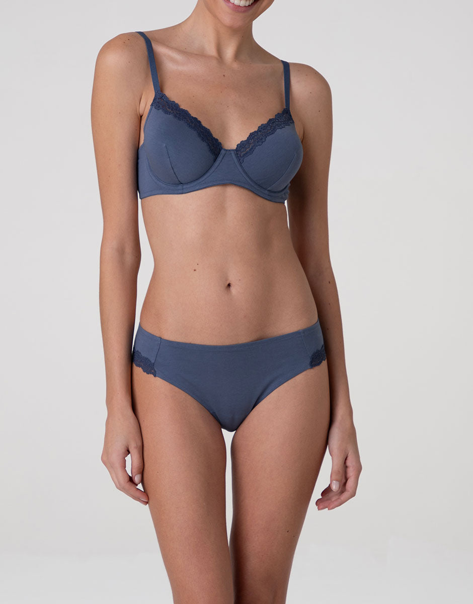 Lovable Trendy Modal reggiseno con ferretto blu polvere cotone