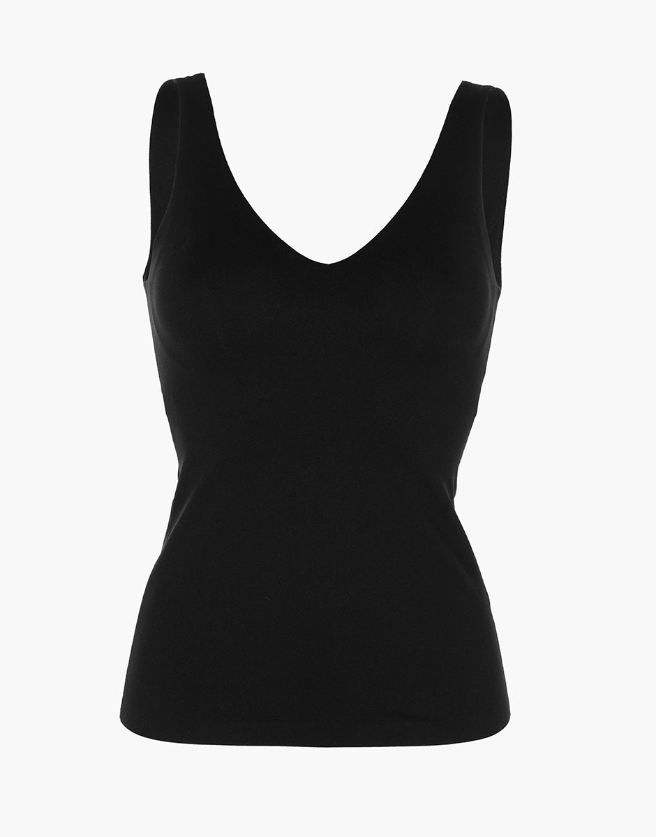Lovable Invisible Fusion canotta donna nero con reggiseno scollo V