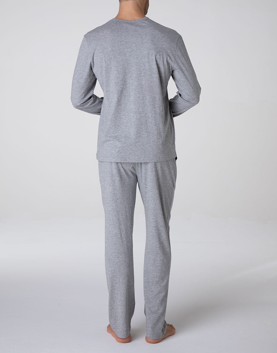 Lovable Man Pigiama Lungo Girocollo jersey grigio melange