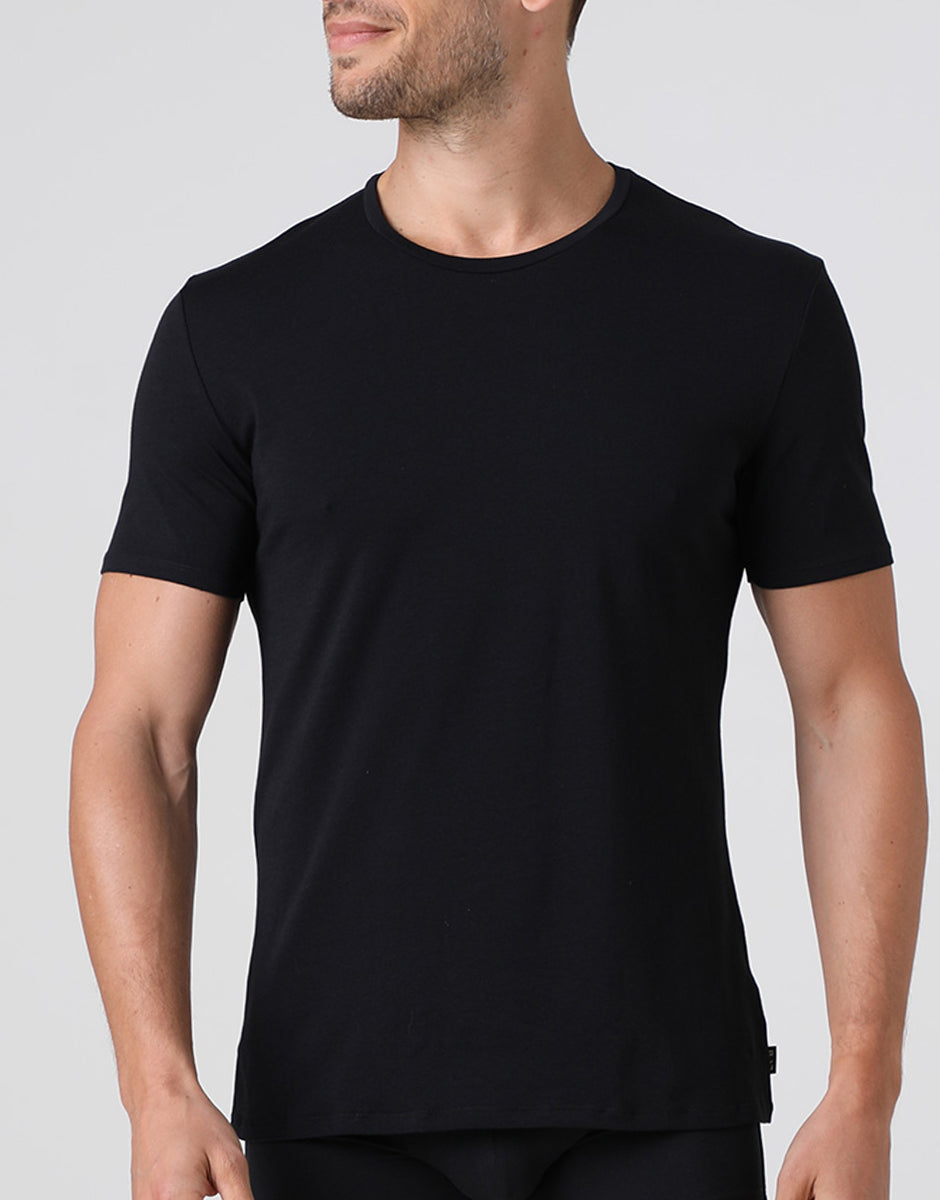 Lovable Man Premium Cotton t-shirt girocollo nero cotone Supima