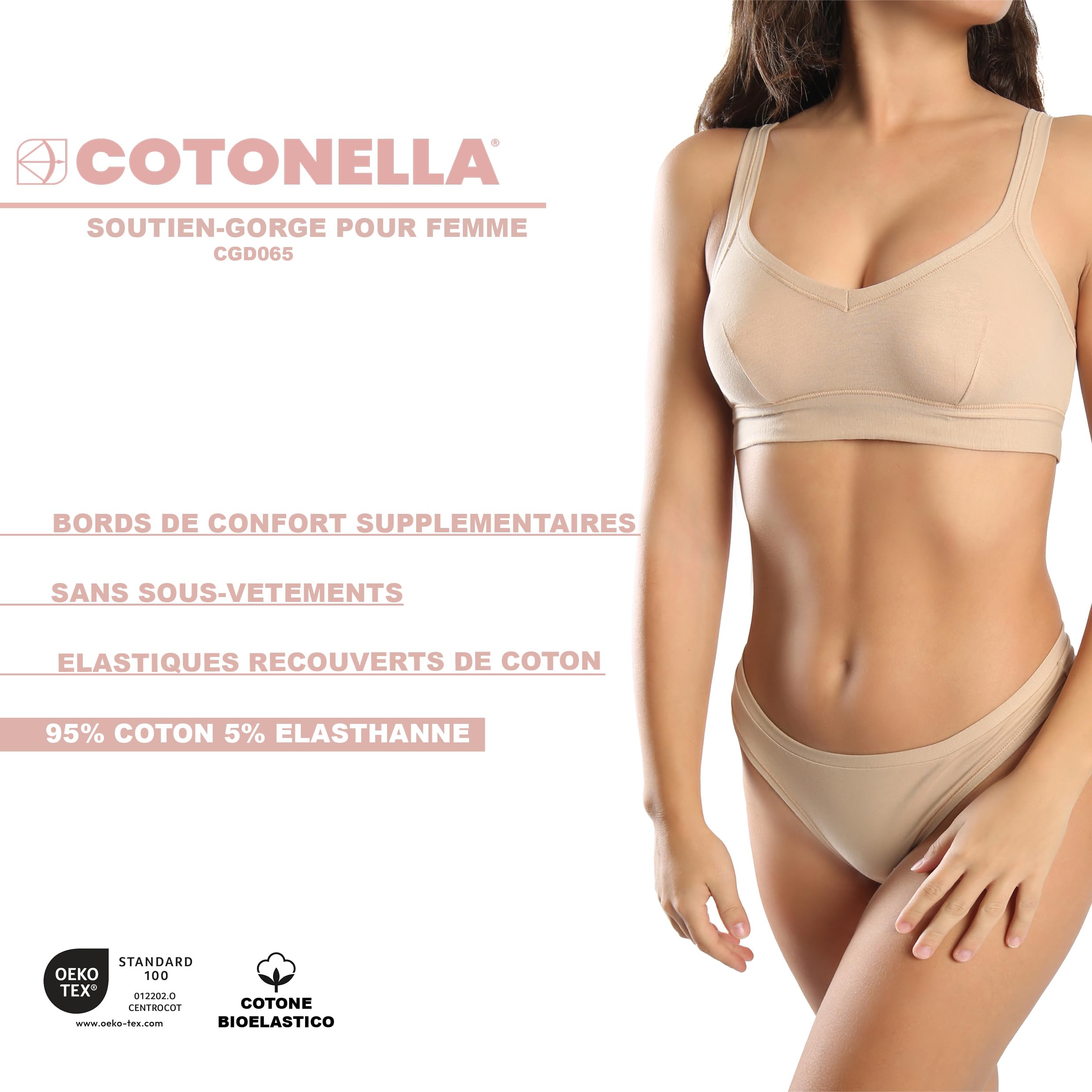 Cotonella GD065 reggiseno sportivo donna cotone