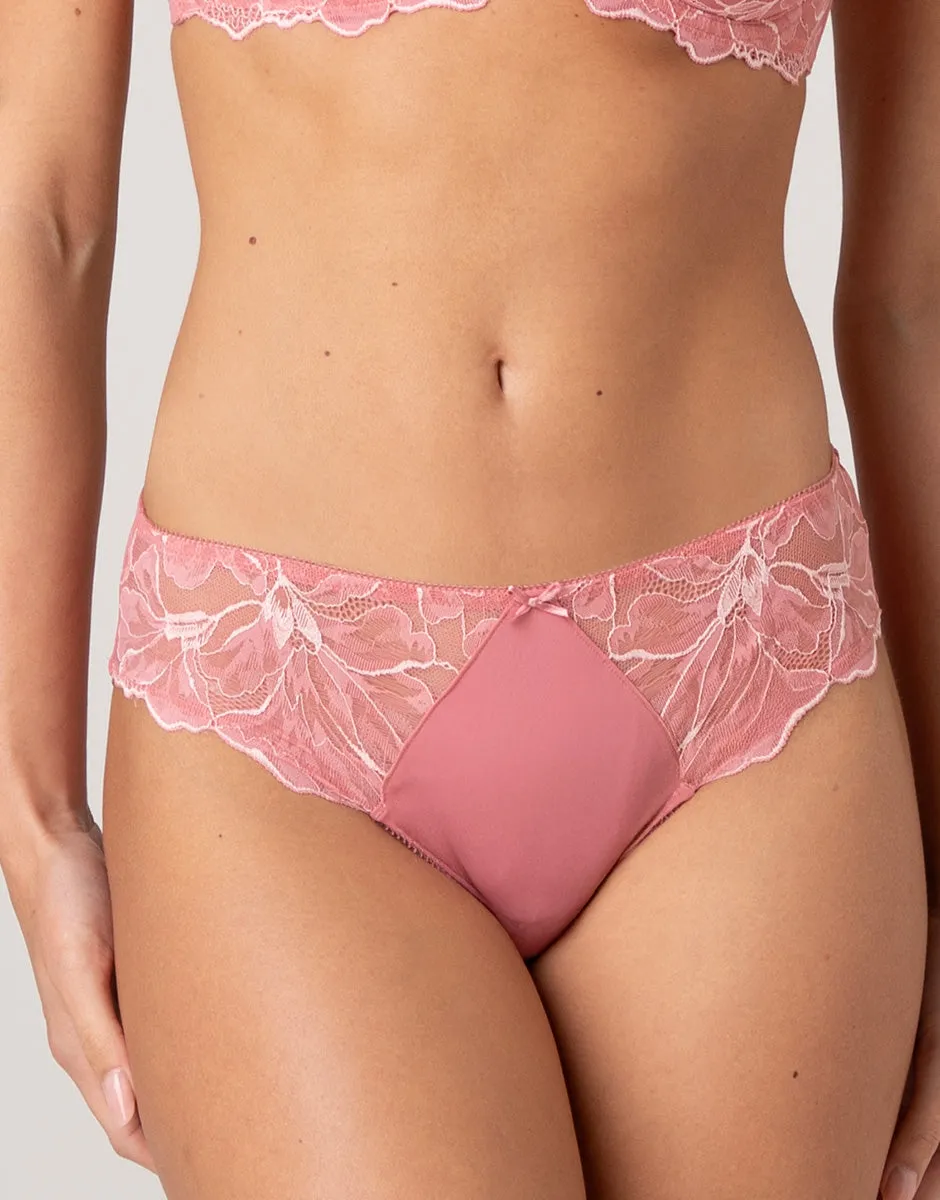Lovable Floreal Lace slip midi rosa pesco microfibra