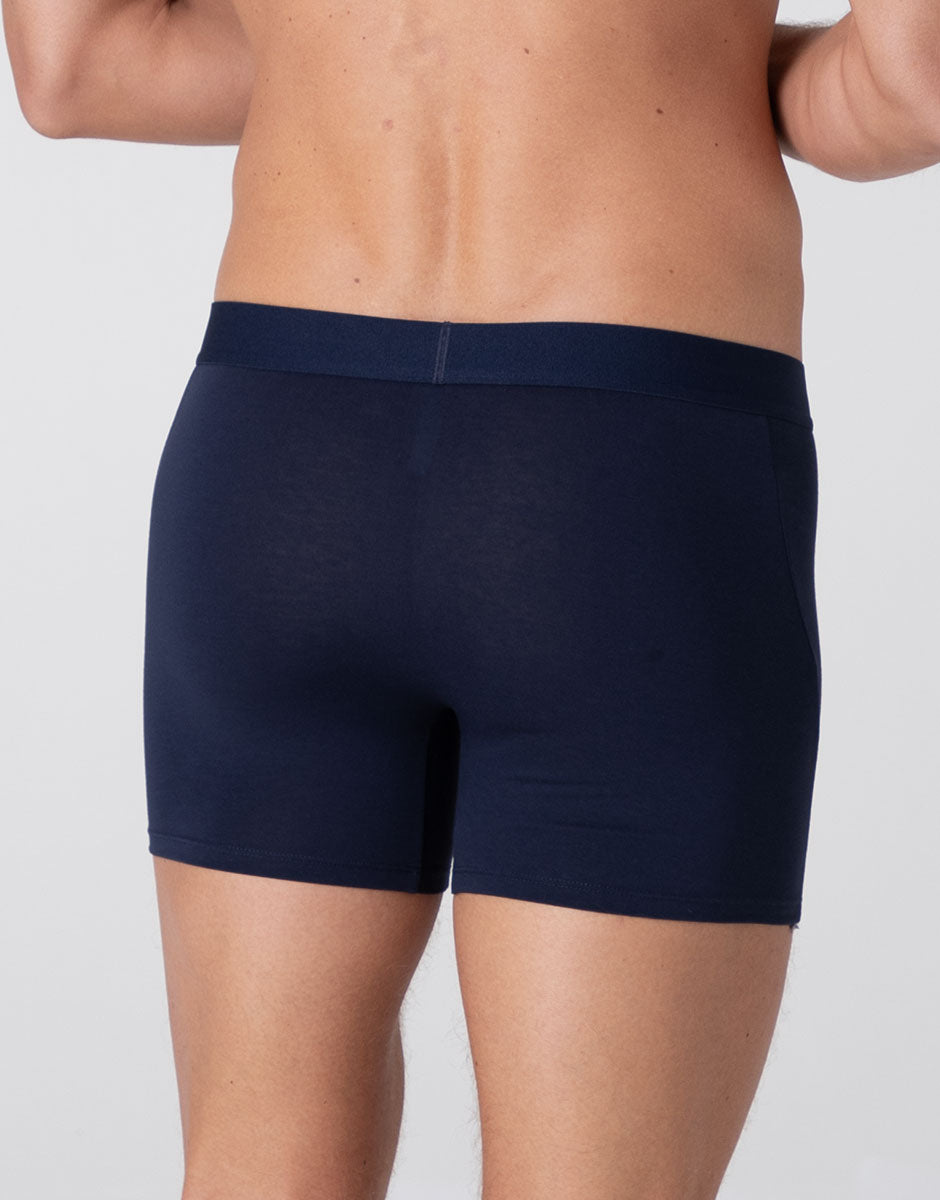 Lovable Man Modern Stretch Cotton LLEX8 boxer lungo blu