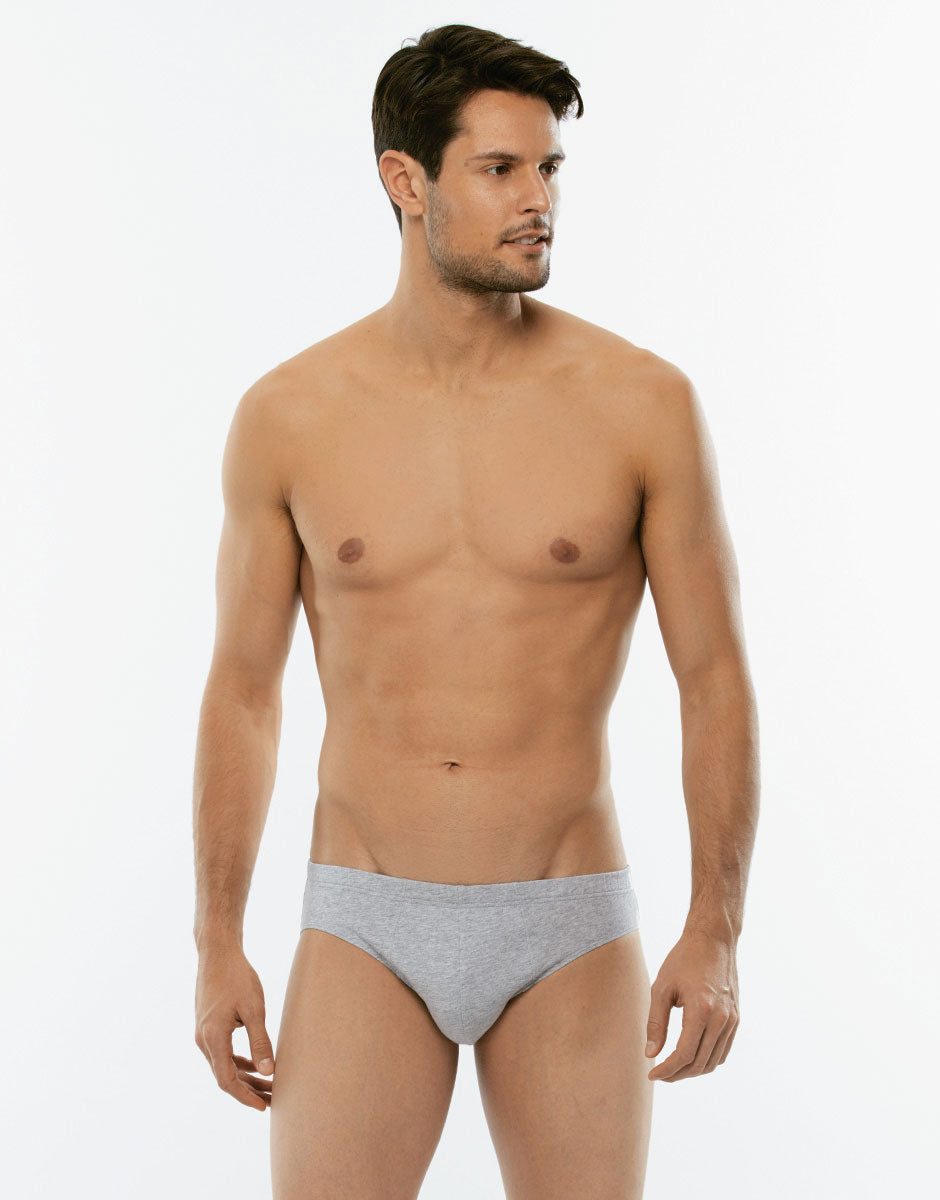 Lovable Man Pure Cotton slip uomo grigio melange bipack