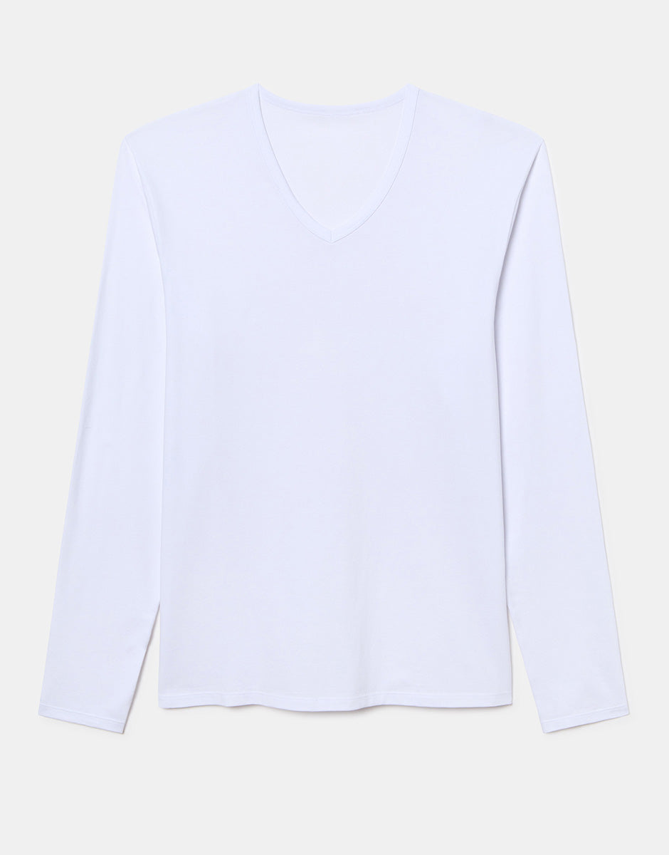 Lovable Man Cool Sensation Maglia V Cotone Stretch Bianco