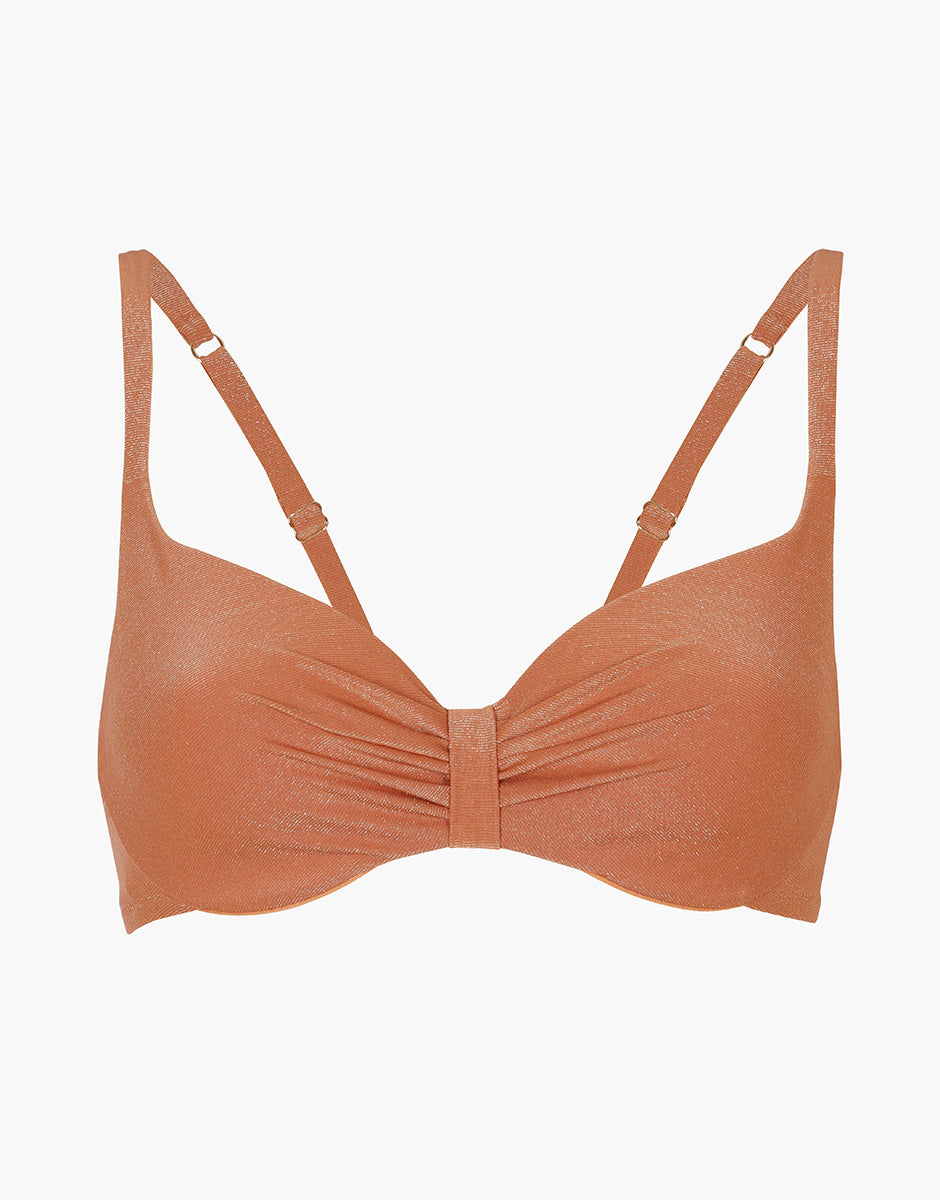 Lovable Plain Lurex Invisible reggiseno costume rame con ferretto