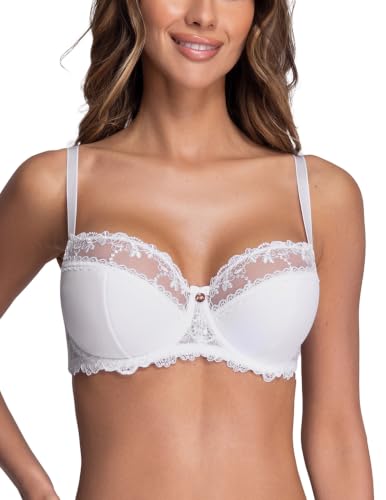 Ava 1030 Liscio reggiseno coppe piene ricamo floreale