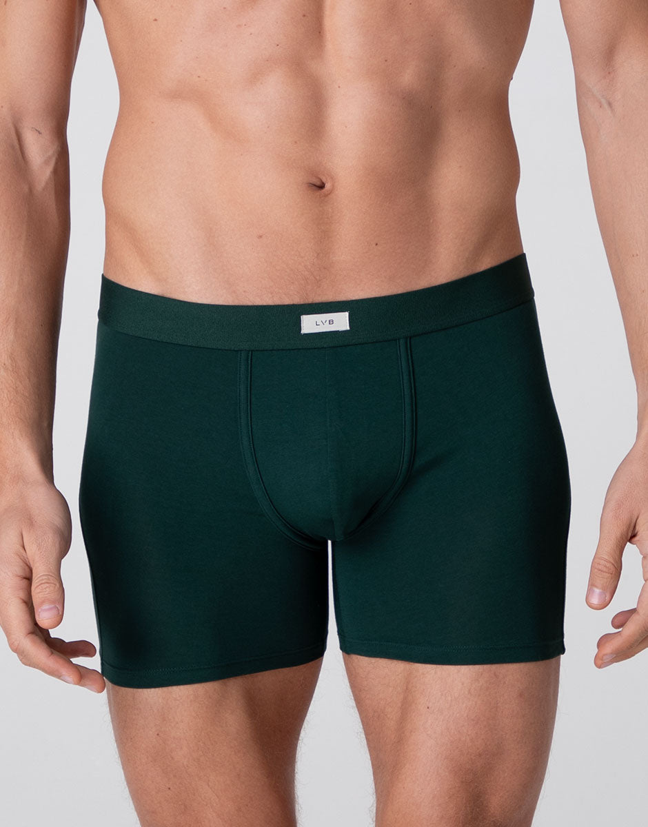 Lovable Modern Stretch Cotton boxer lungo verde scuro