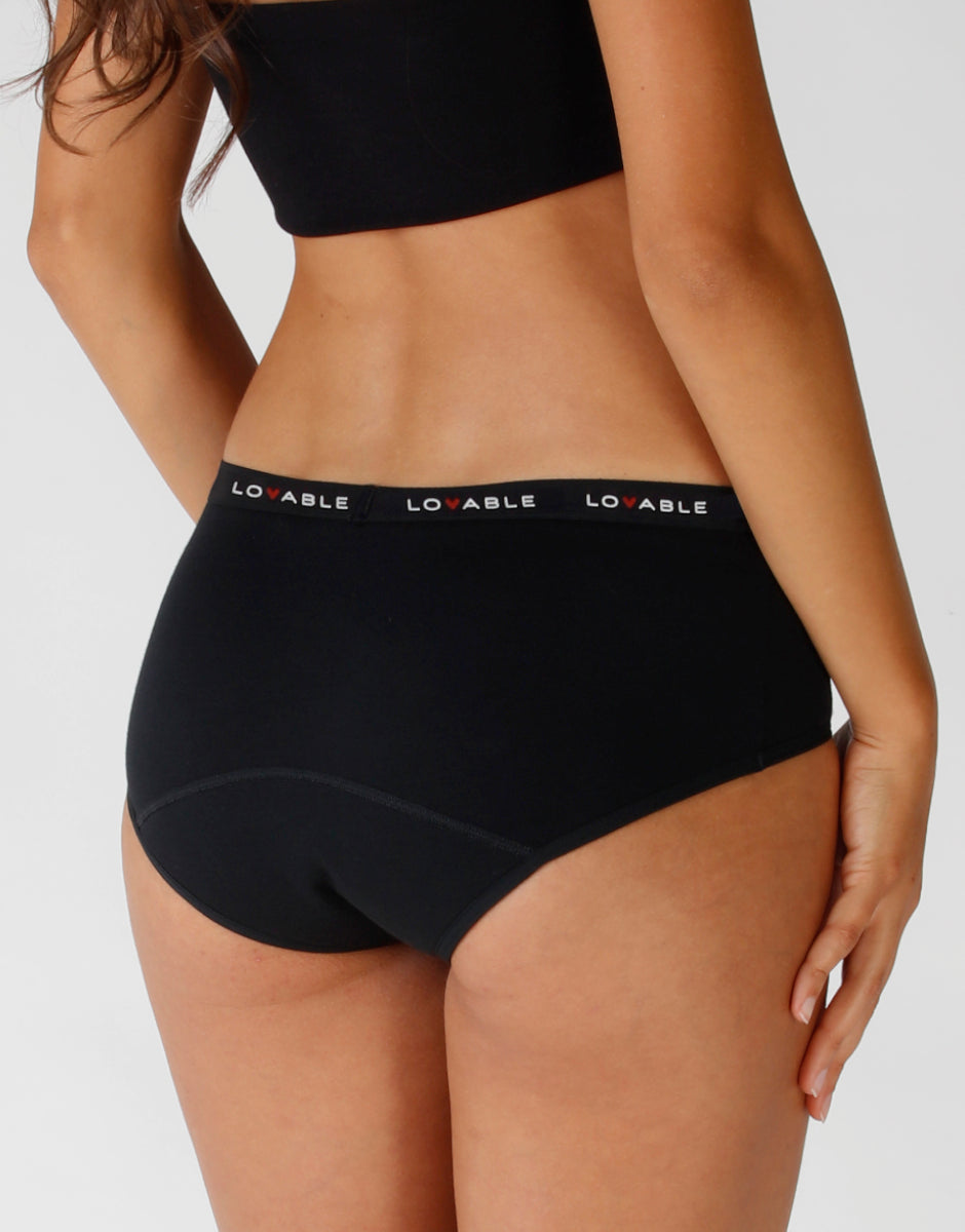 Lovable Green Comfort Culotte Ciclo Nera Flusso Medio
