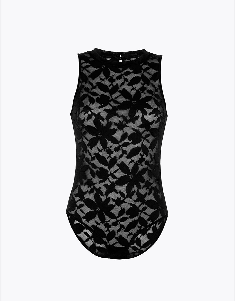 Lovable Modern Bloom Lace body nero pizzo scollo americana
