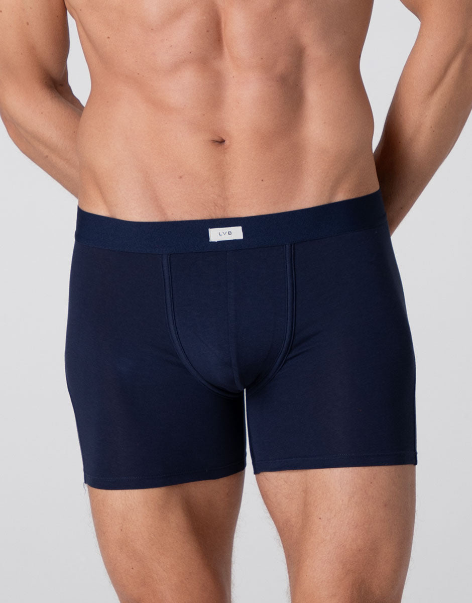 Lovable Man Modern Stretch Cotton LLEX8 boxer lungo blu