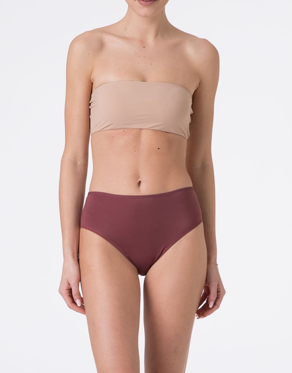 Lovable Invisible L0193 slip midi microfibra rosso amaranto