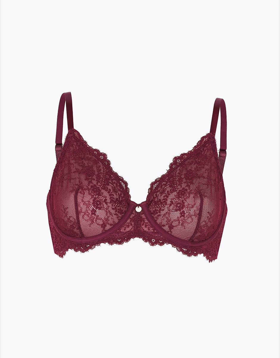 Lovable Beauty Lace reggiseno con ferretto vinaccia in pizzo
