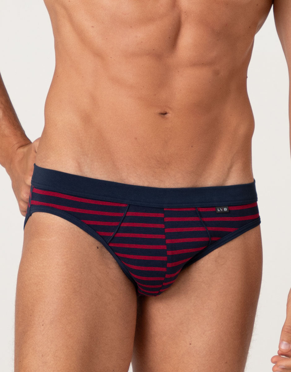 Lovable Man Jacquard Cotton Modal slip righe antracite rosso