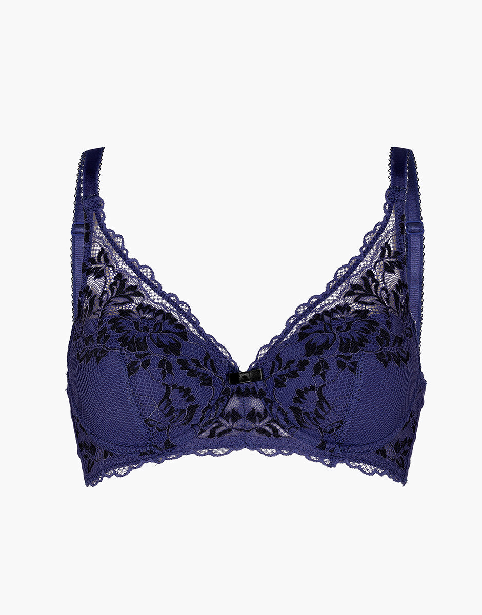 Lovable Vela Bicolor Floral Lace reggiseno pizzo blu violaceo
