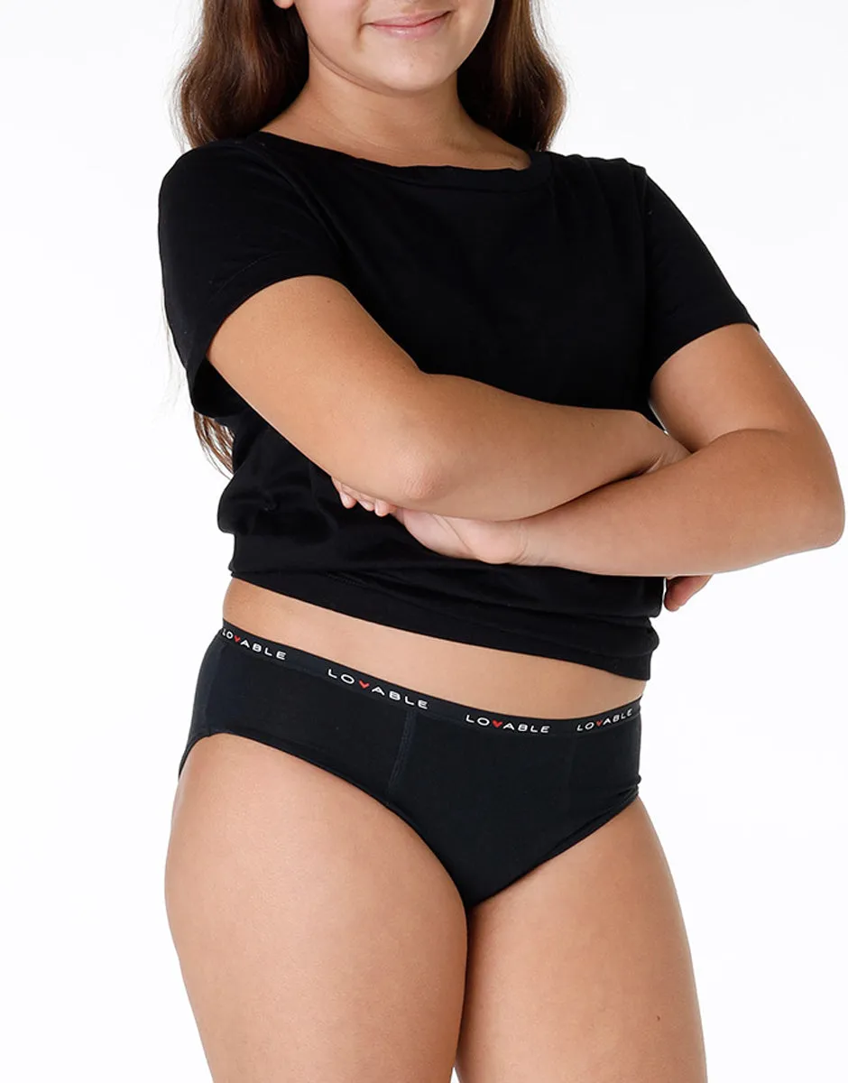 Lovable My First Period Panties slip mestruale nero flusso medio