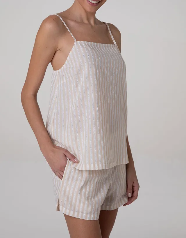 Lovable Pigiama Corto Cotone Righe Bianco Crema Top Shorts