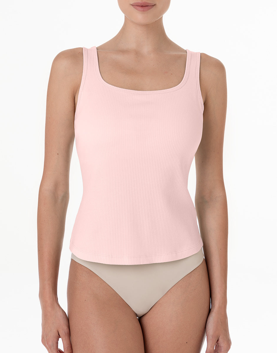 Lovable Rib Cotton canotta rosa cipria cotone costine