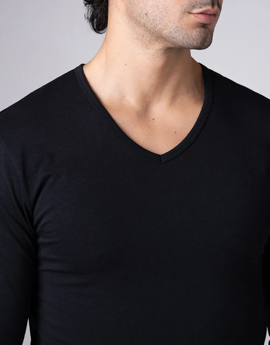 Lovable Man Cool Sensation Maglia V Cotone Stretch Nero