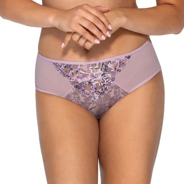 Ava 1985/B Zoe slip brasiliano rosa S in pizzo floreale