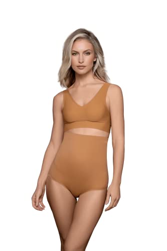 Bye Bra Invisibile mutandine vita alta marrone chiaro M