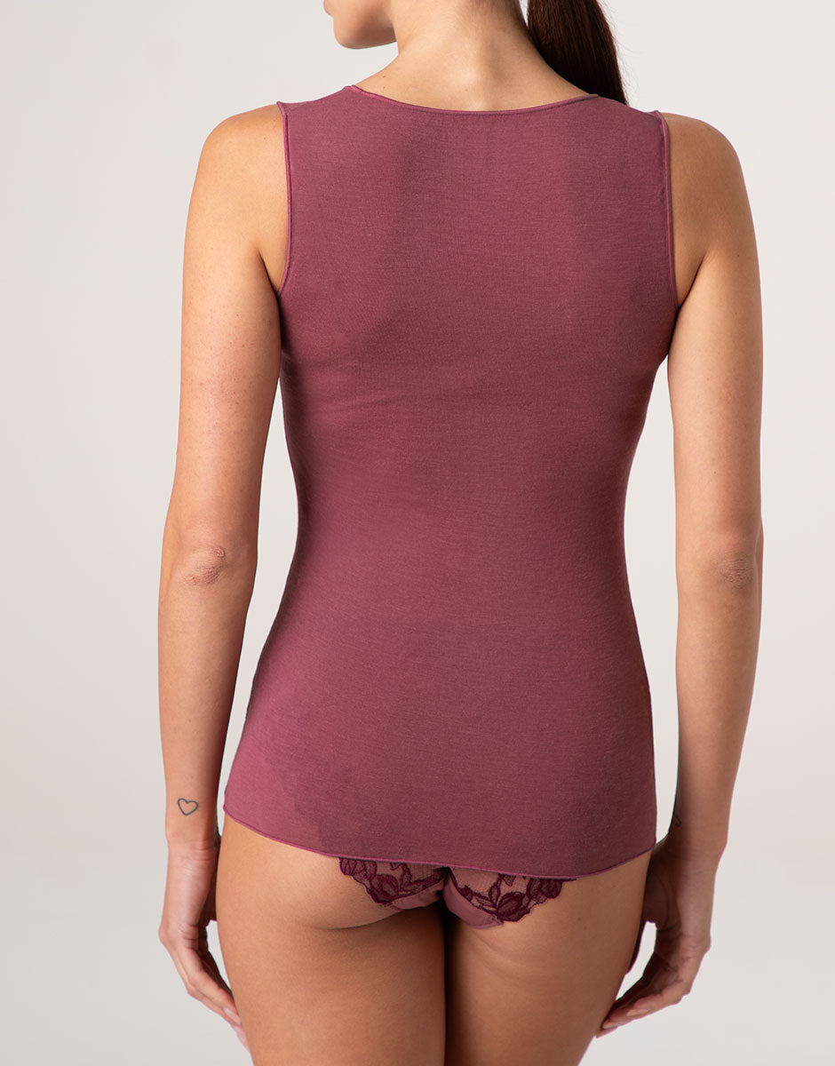 Lovable Ultralight and Warm canotta amaranto modal cashmere