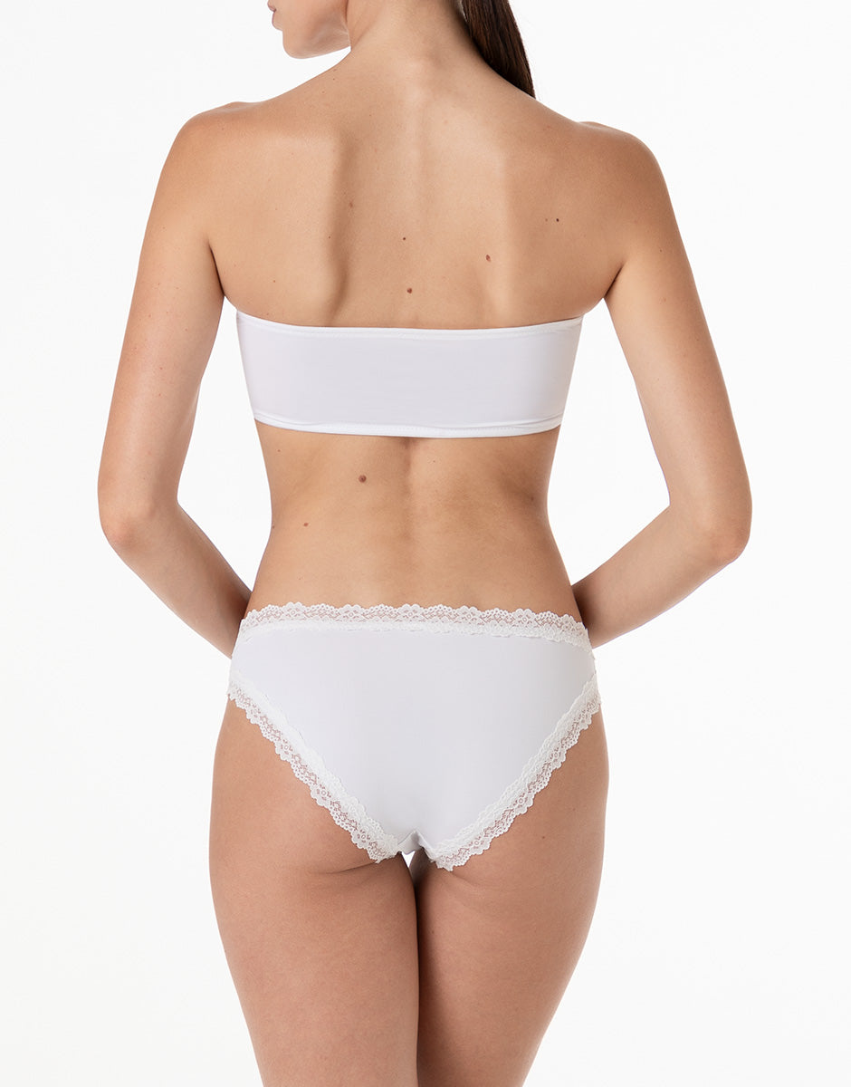 Lovable Lacy Micro slip microfibra bianco con pizzo