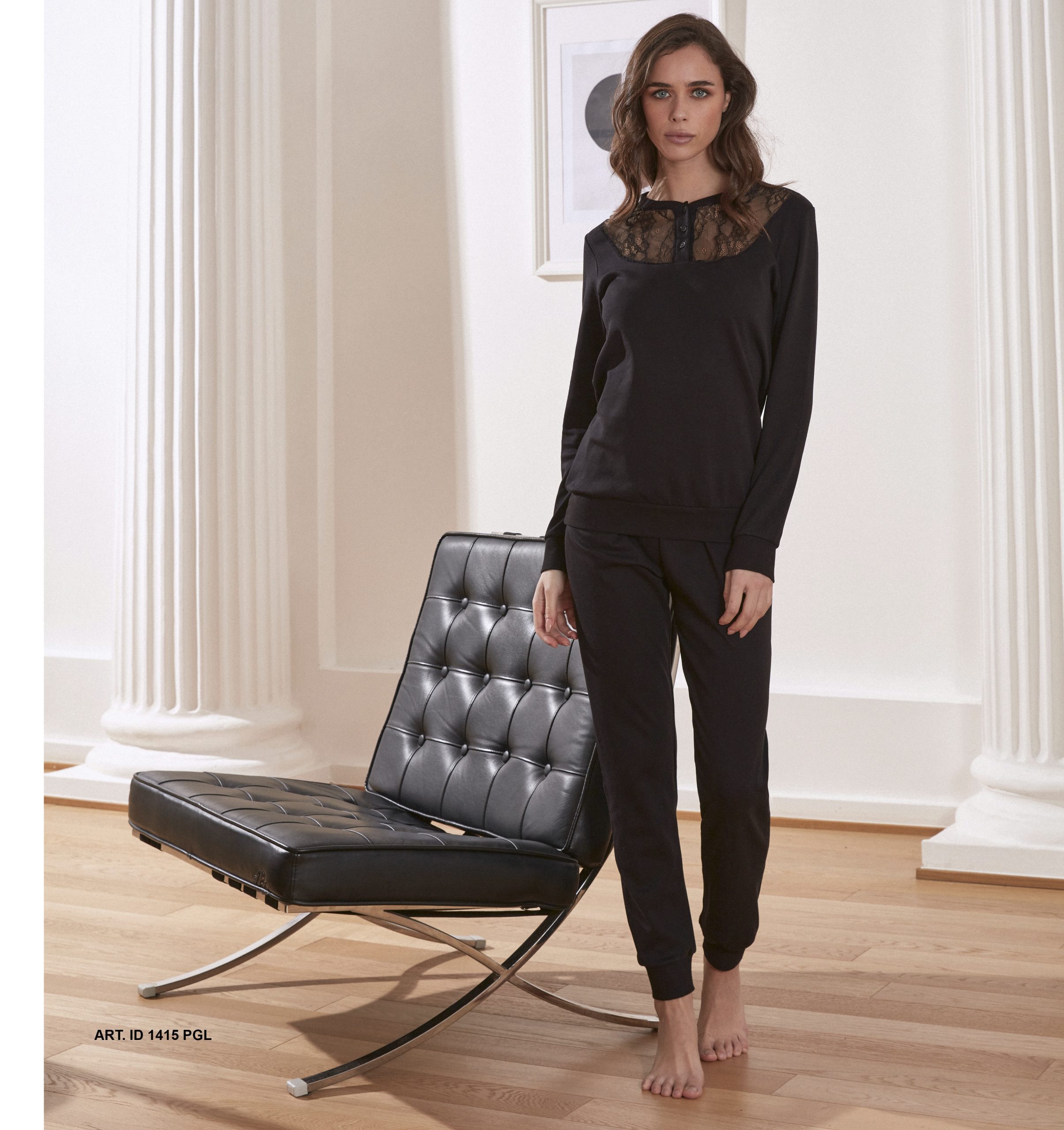 Intimami pigiama lungo interlock serafino caldo