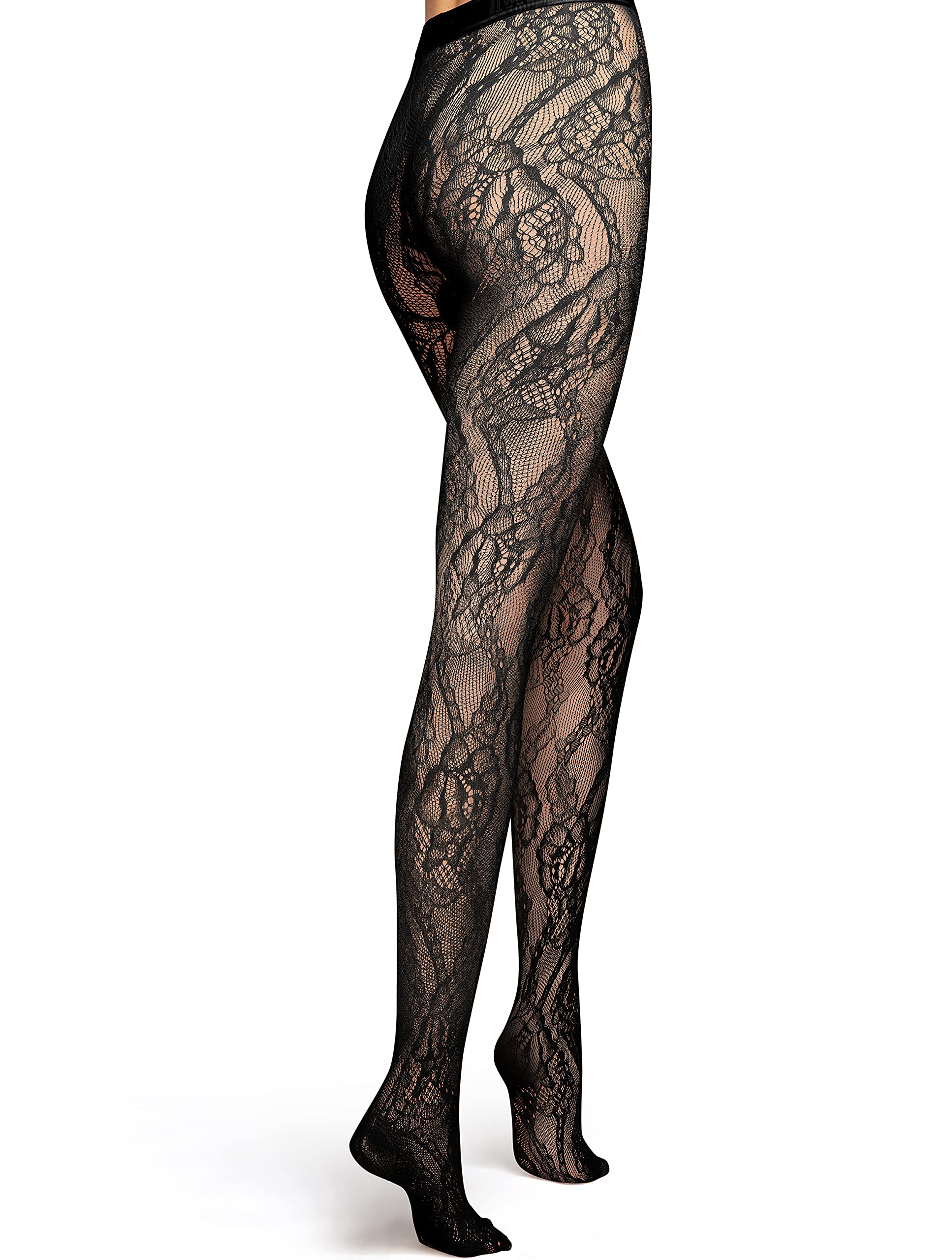 Wolford Rita Collant Rete Floreale Senza Cuciture