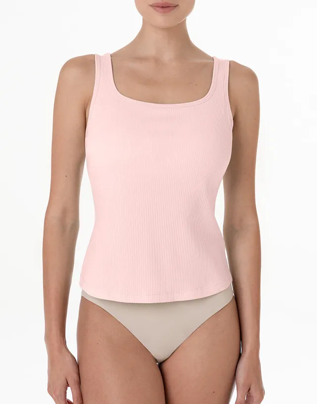 Lovable Rib Cotton canotta rosa cipria cotone costine
