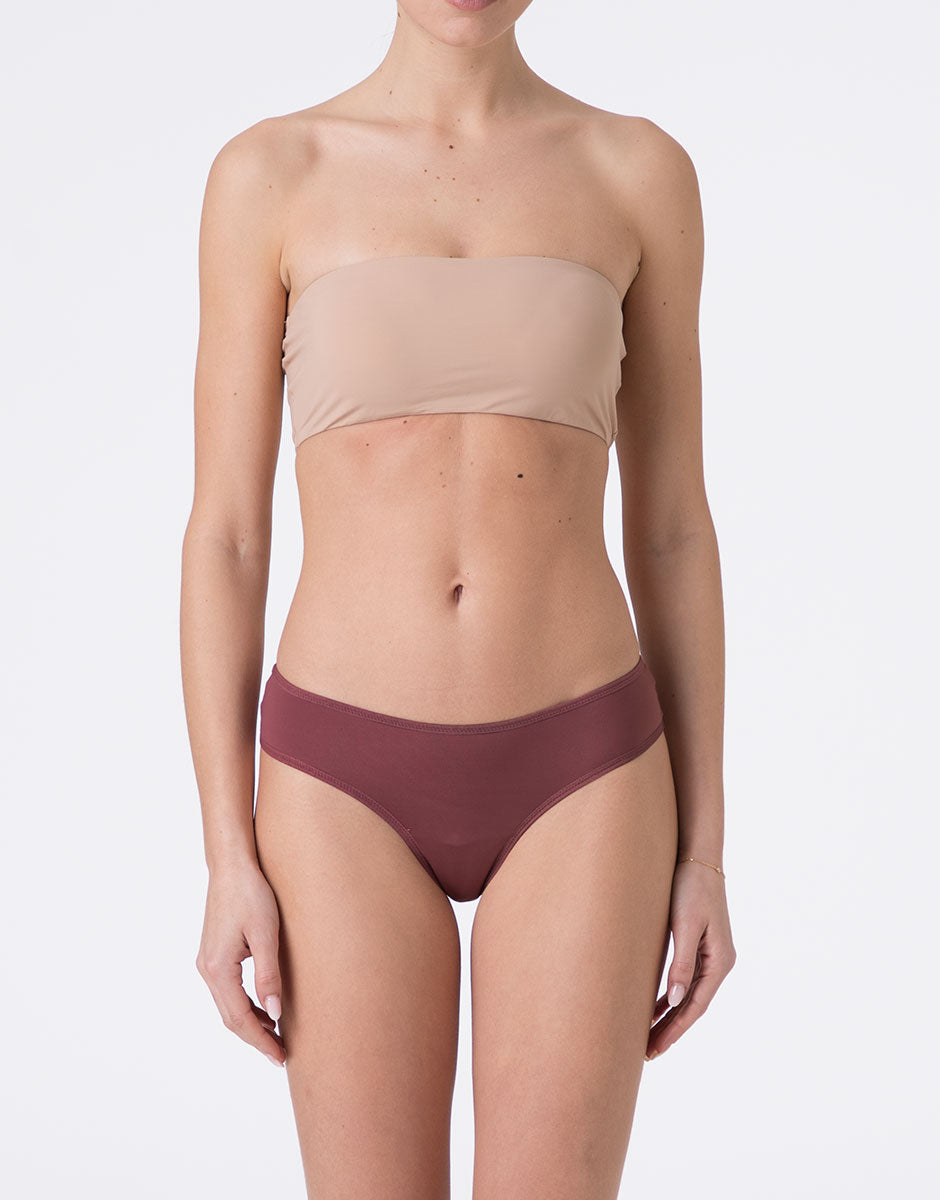 Lovable Invisible brasiliano slip rosso amaranto senza cuciture