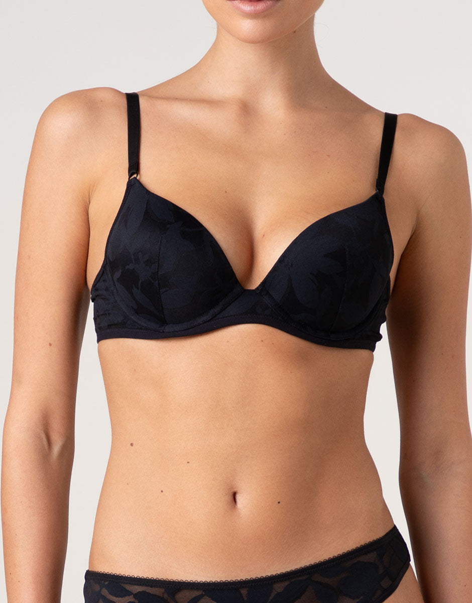 Lovable Modern Bloom Lace Reggiseno Push-Up Pizzo Nero