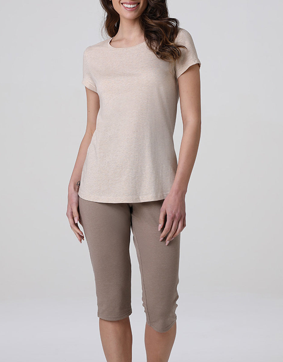Lovable Jersey pigiama capri cappuccino manica corta cotone