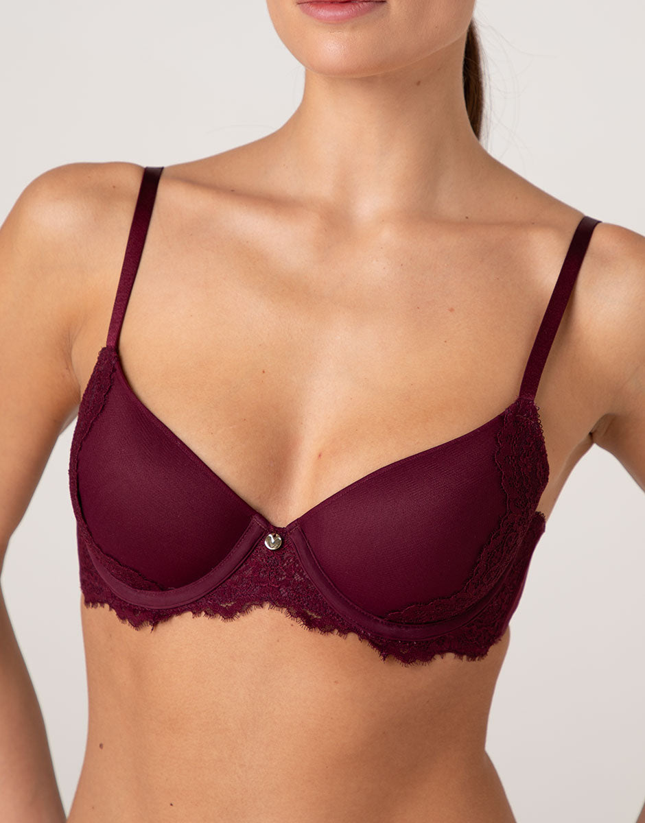 Lovable Beauty Lace reggiseno imbottito vinaccia pizzo