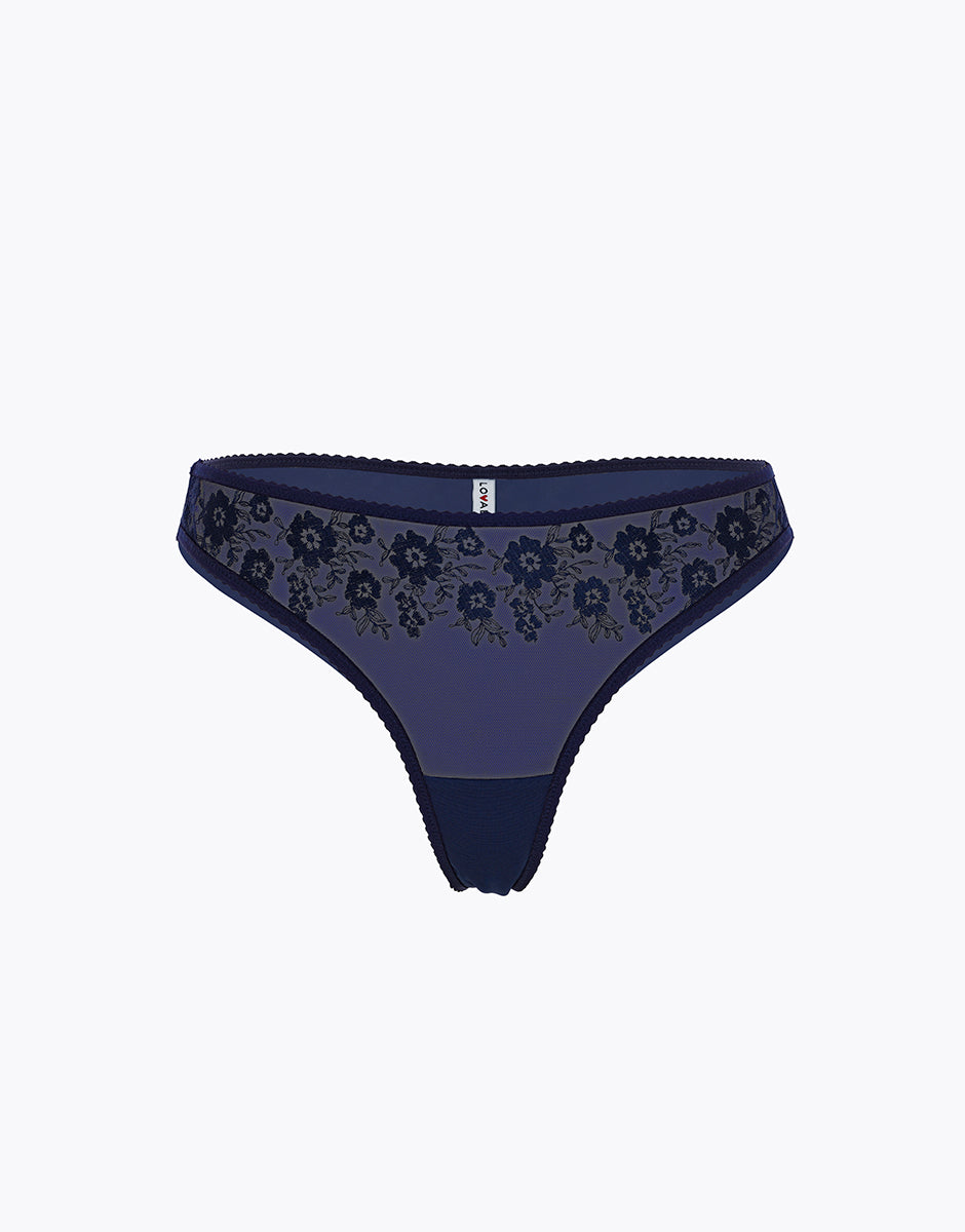 Lovable Elegant Embroidery brasiliano blu navy tulle ricamato
