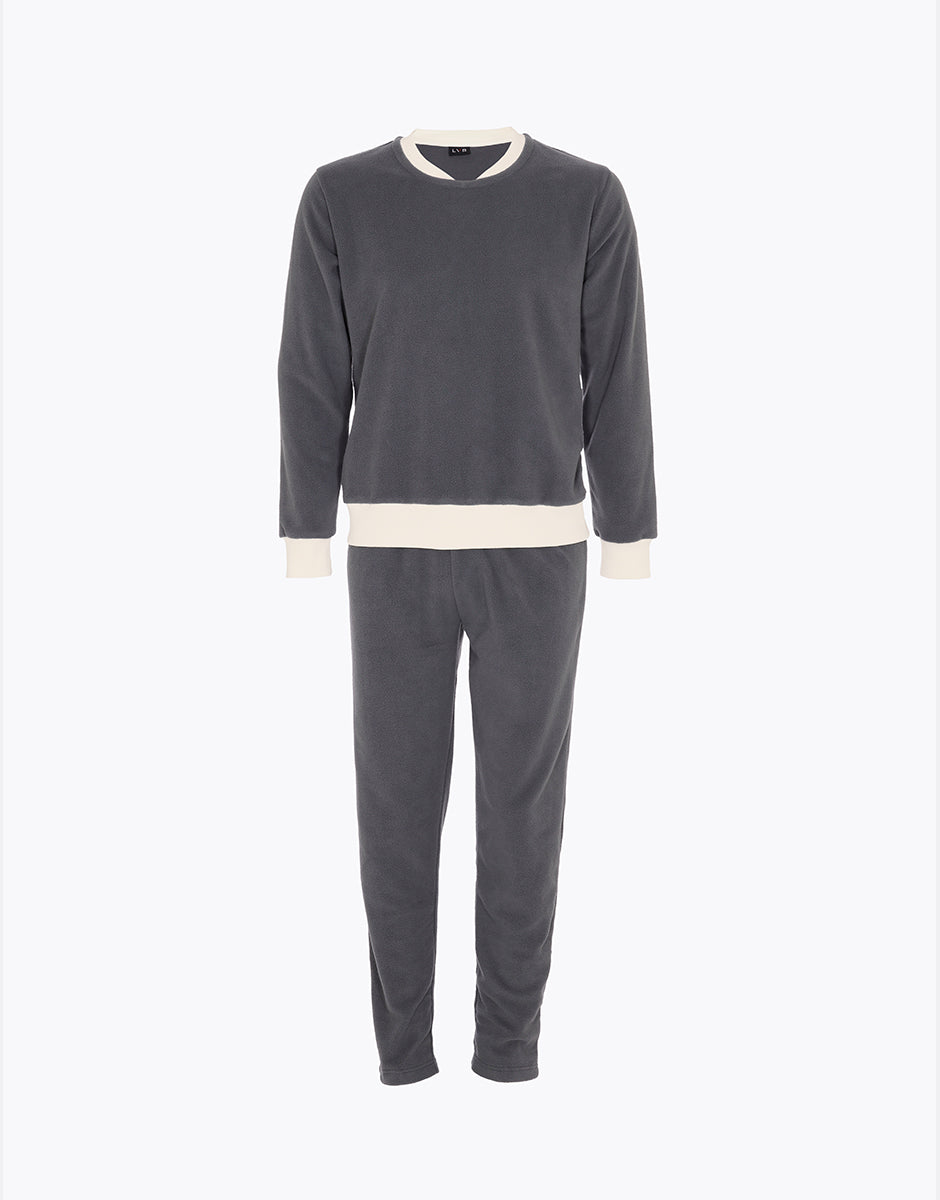 Lovable Man Homewear pigiama lungo pile grigio fumo caldo