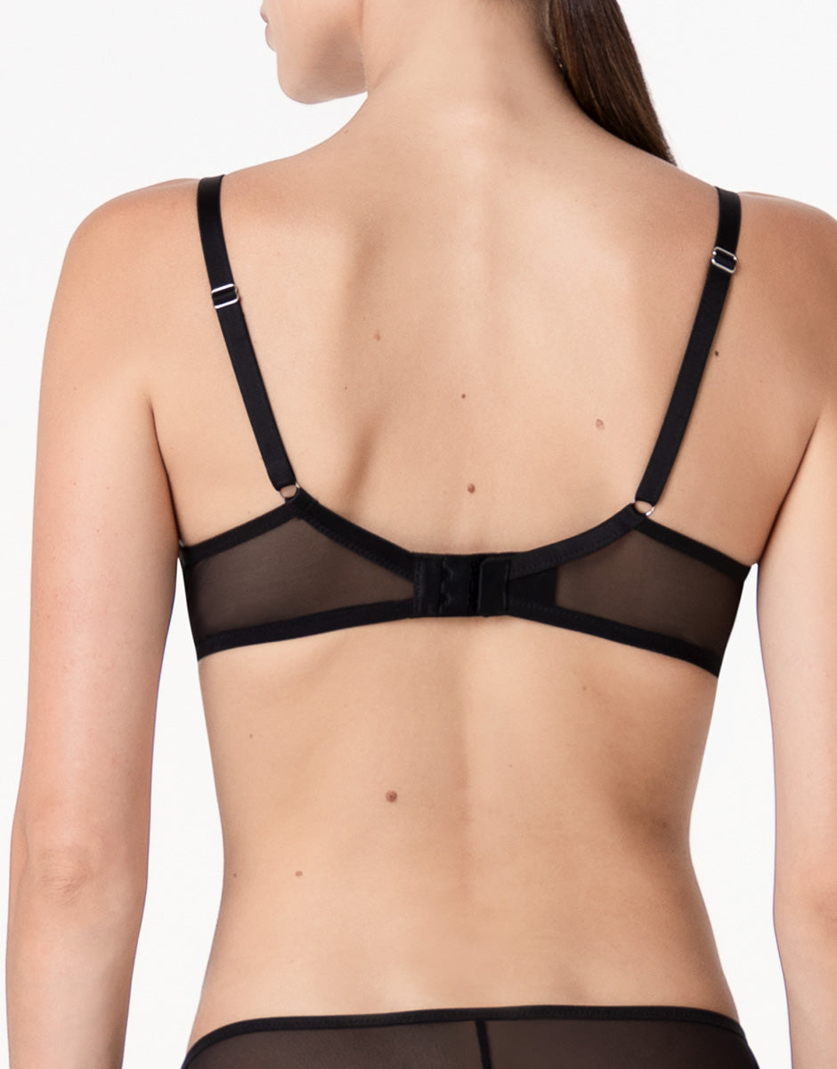 Lovable Velvet Embroidery reggiseno con ferretto nero coppa foderata