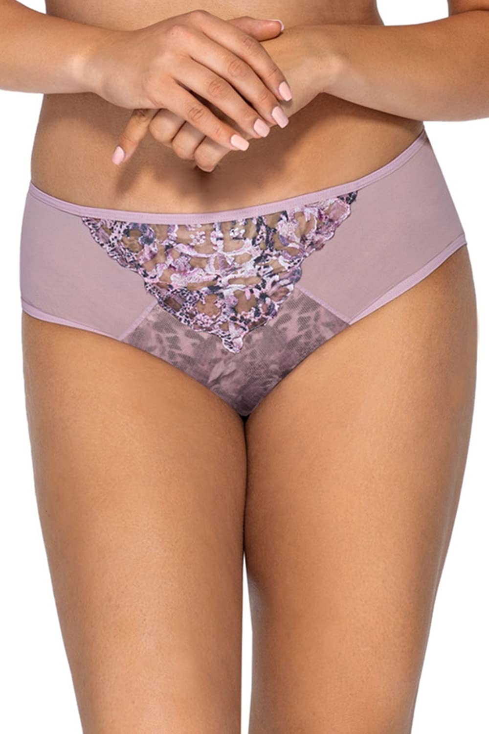 Ava 1985/B Zoe slip brasiliano rosa S in pizzo floreale