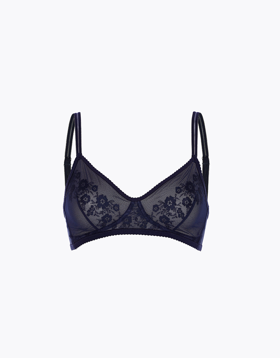 Lovable Elegant Embroidery L0FAG reggiseno blu navy