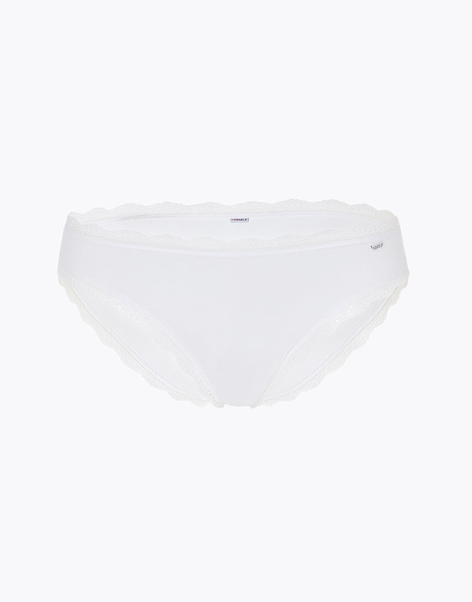 Lovable Lovely Slip Mini slip cotone bianco pizzo elastico