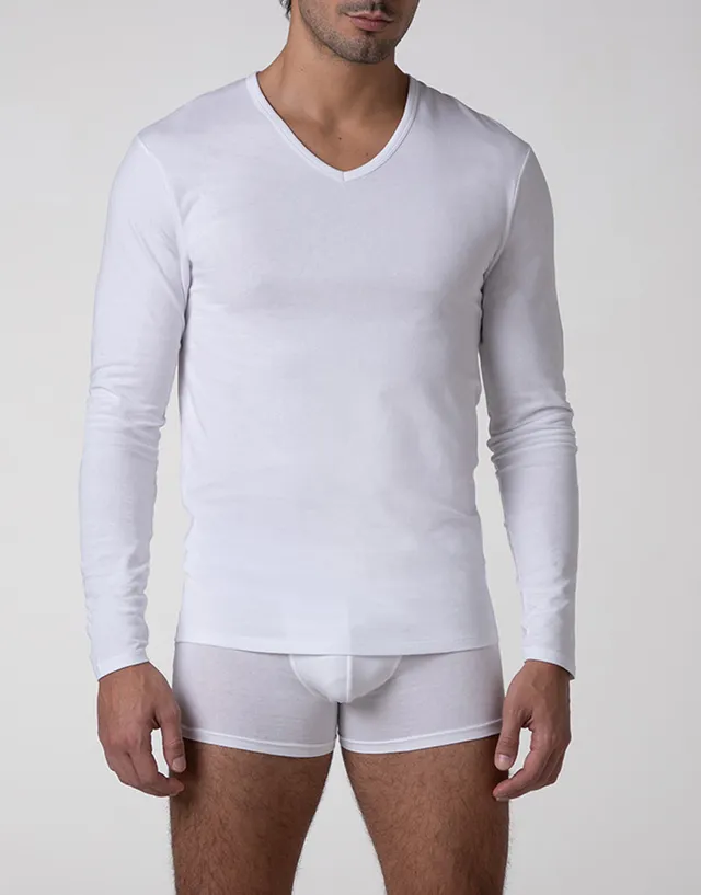 Lovable Man Cool Sensation Maglia V Cotone Stretch Bianco