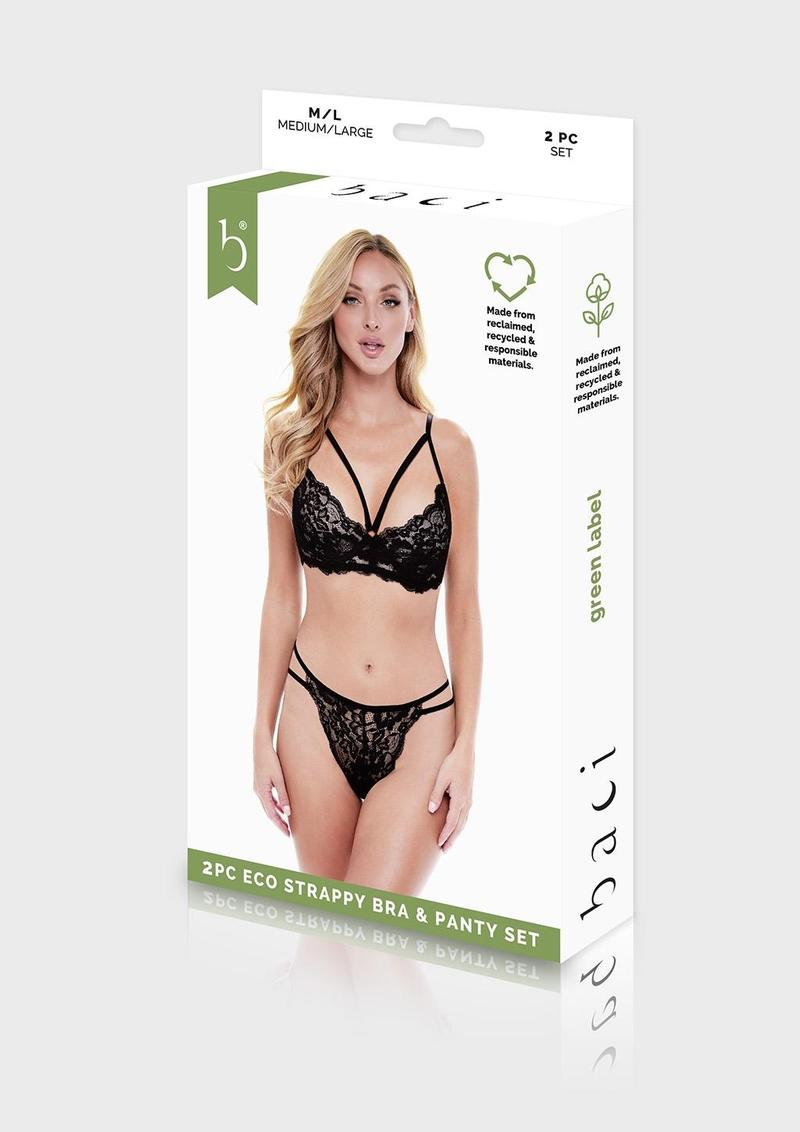 Baci Lingerie Green Label set reggiseno mutandine nero S/M
