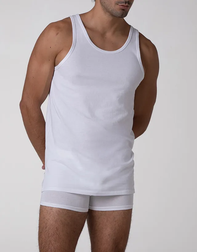 Lovable Cool Sensation canotta uomo bianca cotone stretch