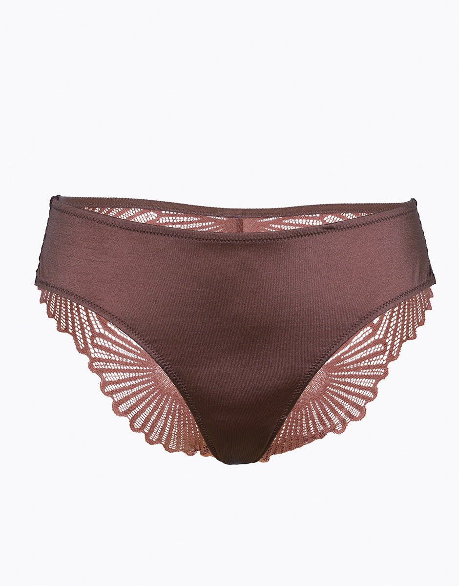 Lovable Blowball Lacy Micro slip nocciola microfibra e pizzo