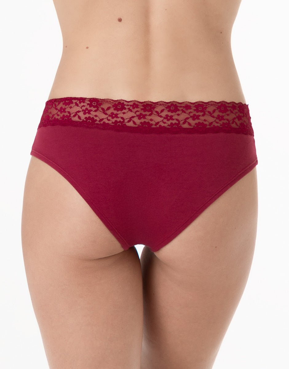 Lovable Table Panties Slip midi rosso scuro