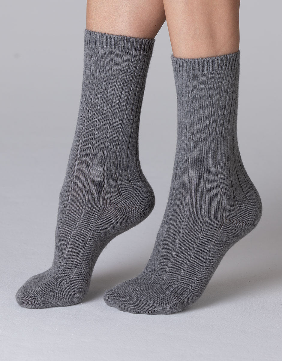 Lovable Warm Cashmere calzini corti grigio lana