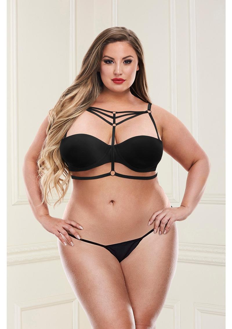 Baci Lingerie White Label harness reggiseno nero taglia unica