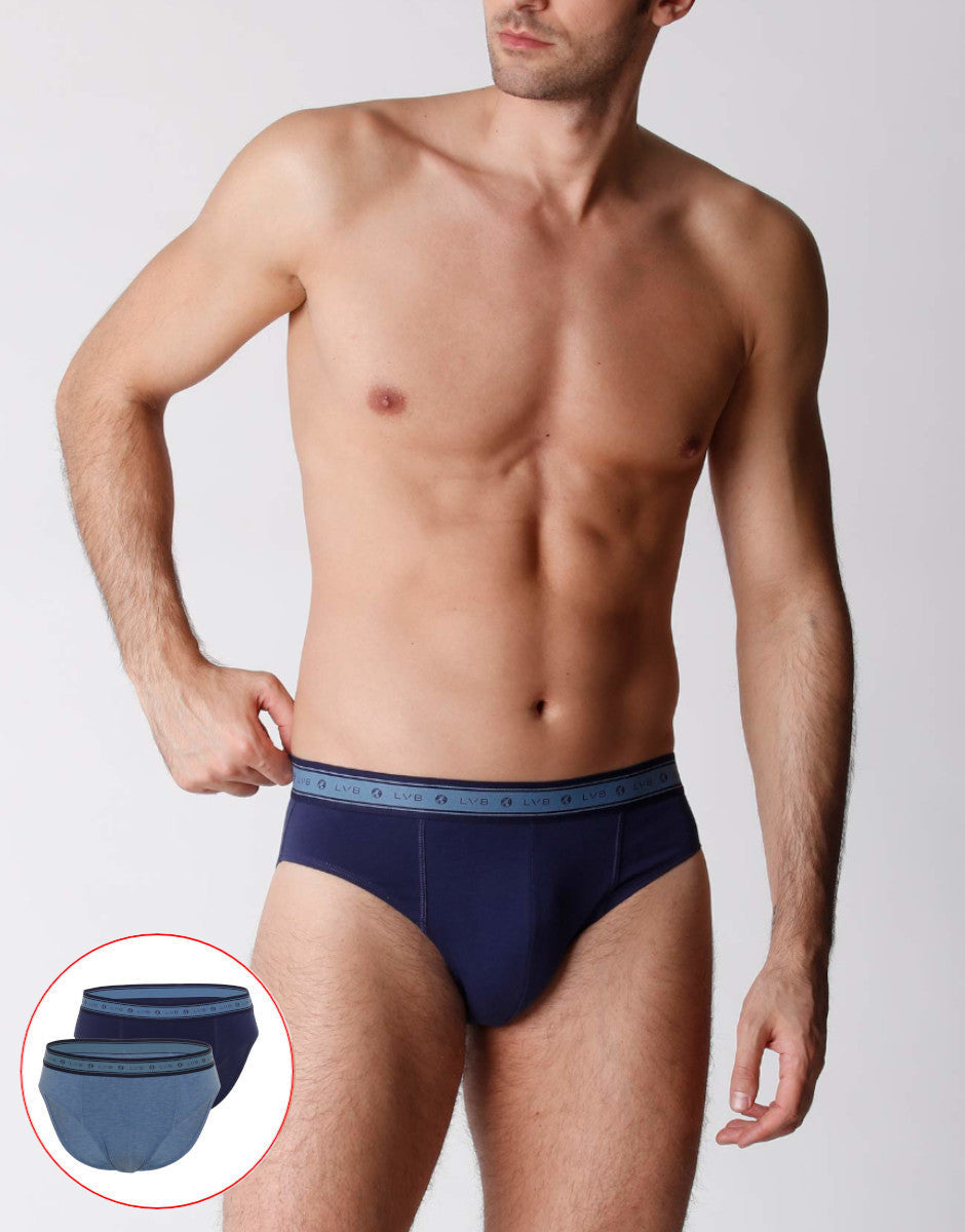 Lovable Man slip uomo cotone biologico blu melange x2